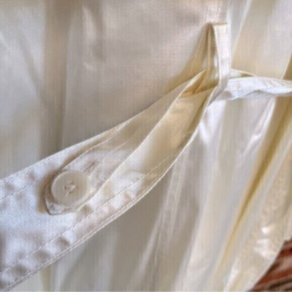 NWT! Banana Republic Maja Satin Trench Coat Iced Vanilla Ivory - Size Petite L - Picture 7 of 16